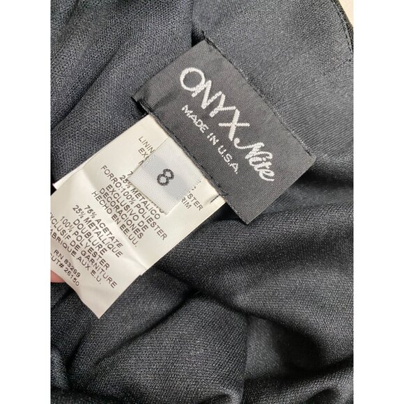 Onyx Nite Black Pleated Spaghetti Strap Mini Dress Size 8 Glam Prom Home Coming - Picture 4 of 16